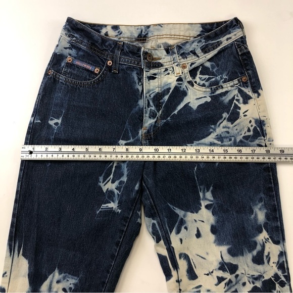 Vintage acid wash flare jeans HOLLYWOOD Size 28inches 80s 90s low rise - Picture 7 of 12